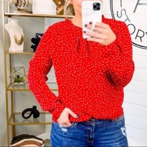 Red polka dot Blouse